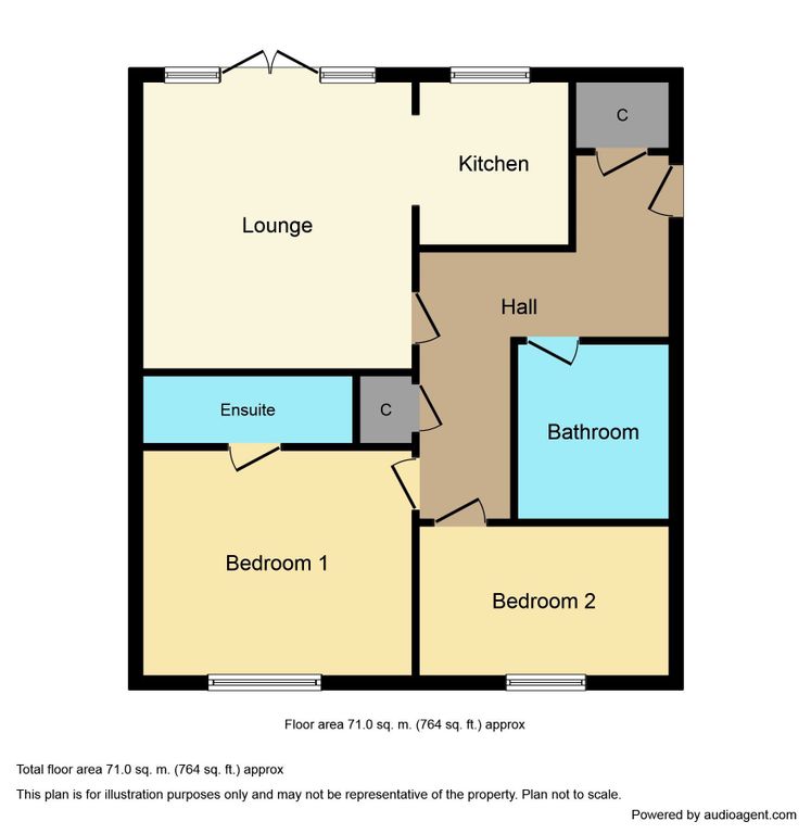 2 bed flat for sale in Taylor Court, Carrville, Durham DH1, £113,995