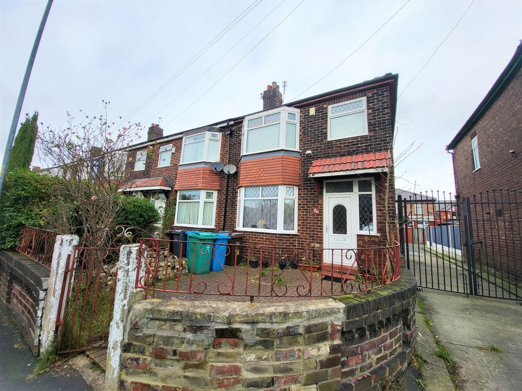 3 bed end terrace house for sale in Crayfield Road, Levenhulme, Manchester M19, £225,000