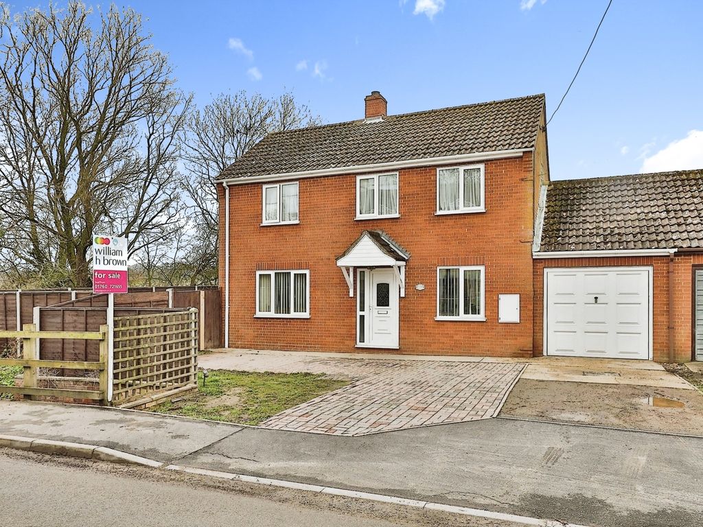 3 bed link-detached house for sale in The Street, Sporle, King's Lynn PE32, £285,000