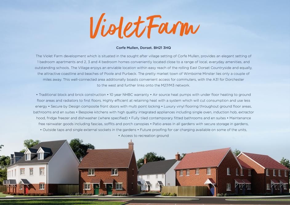 1 bed flat for sale in Violet Farm Development, Wimborne Road, Corfe Mullen BH21, £185,000