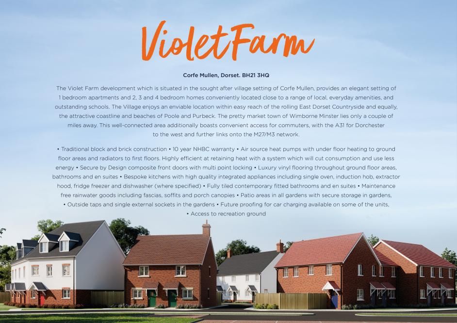 2 bed end terrace house for sale in Violet Farm Development, Wimborne Road, Corfe Mullen BH21, £340,000