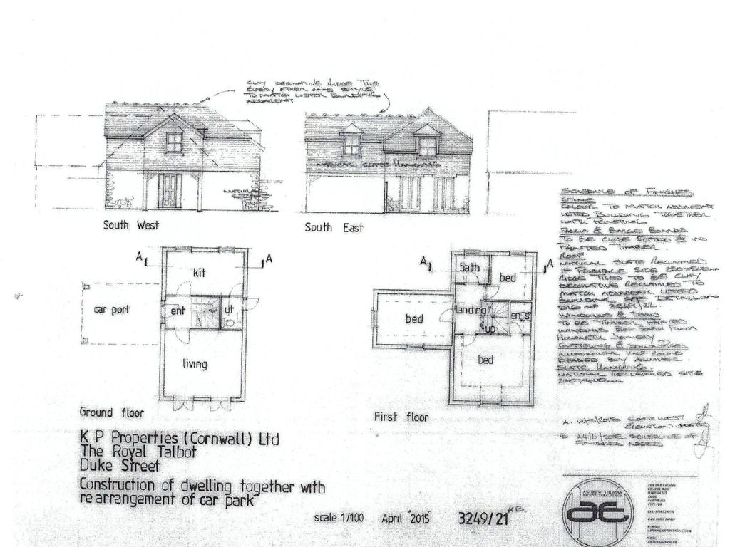3 bed detached house for sale in Plot On Duke Street, Lostwithiel, Cornwall PL22, £119,000