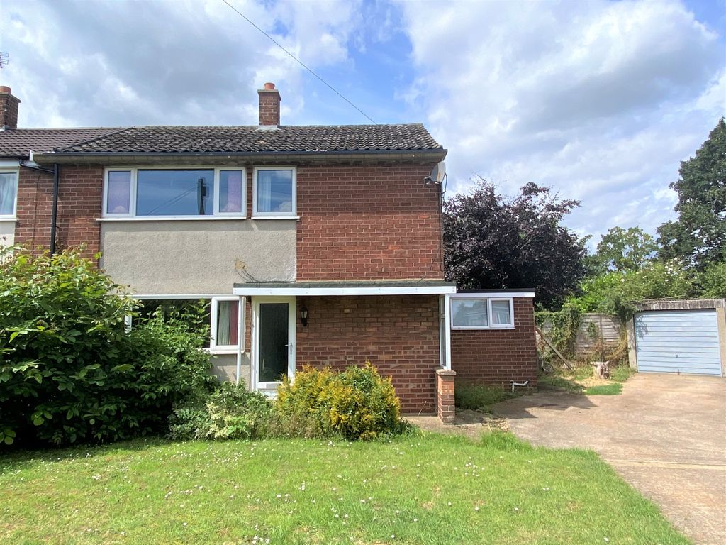 3 bed semi-detached house for sale in Hallfield Crescent, Honington, Grantham NG32, £195,000