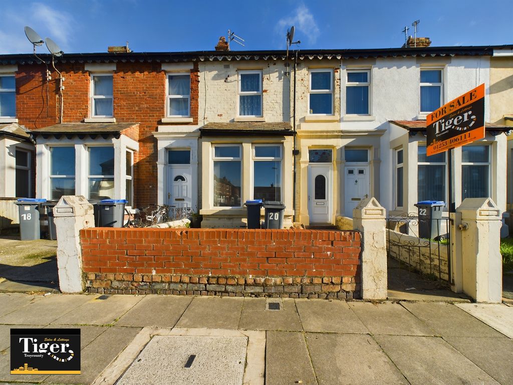 2 bed terraced house for sale in Gorton Street, Blackpool FY1, £55,000