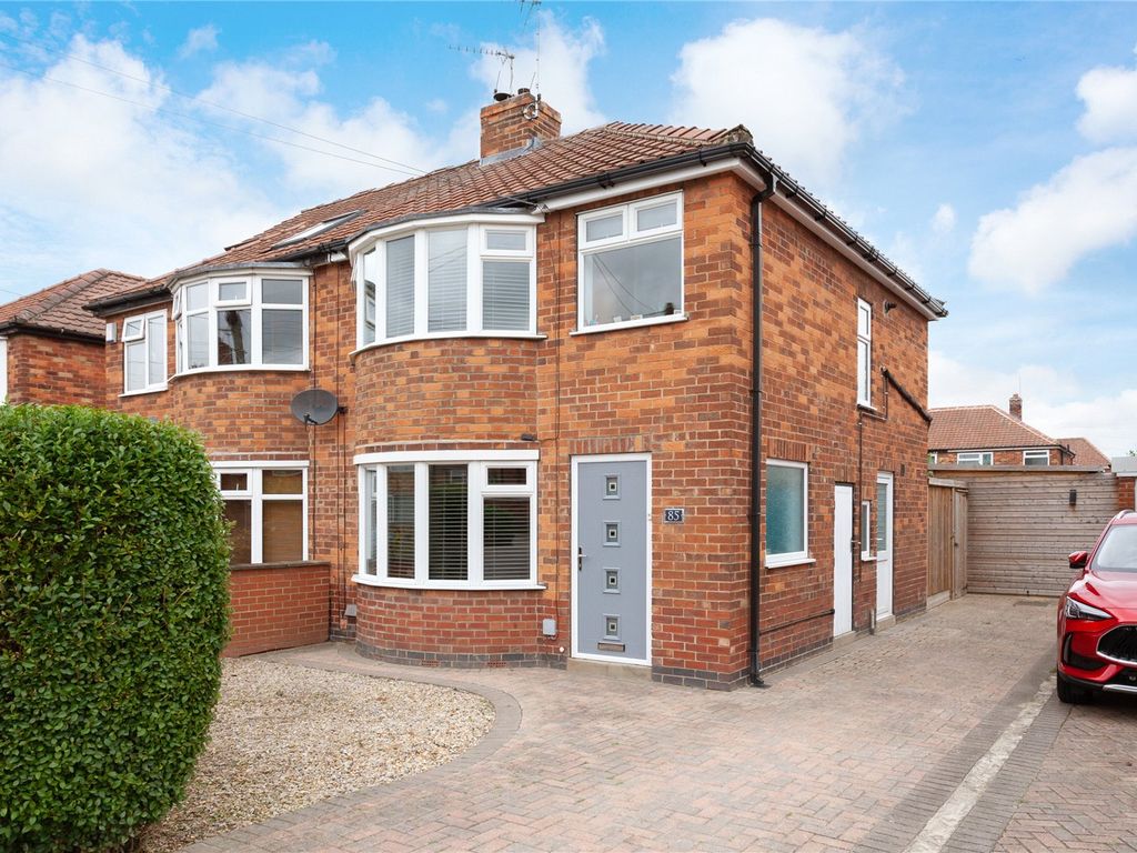 3 bed semi-detached house for sale in Anthea Drive, York, North Yorkshire YO31, £299,995