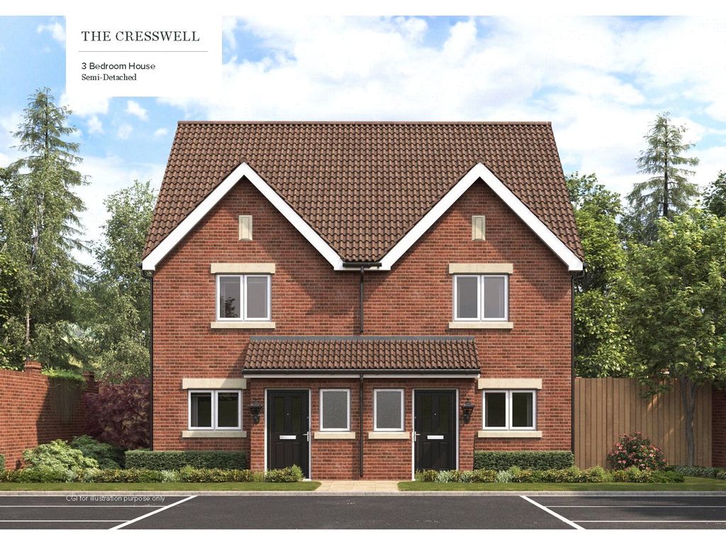 3 bed semi-detached house for sale in Plot 16 The Cresswell, Kings Wood, Skegby Lane NG19, £205,000