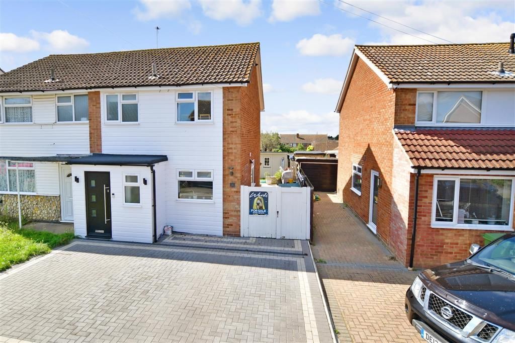3 bed semi-detached house for sale in Bradfield Avenue, Teynham, Sittingbourne, Kent ME9, £300,000