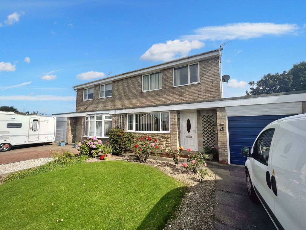 3 bed semi-detached house for sale in Oxford Avenue, Cramlington NE23, £179,950