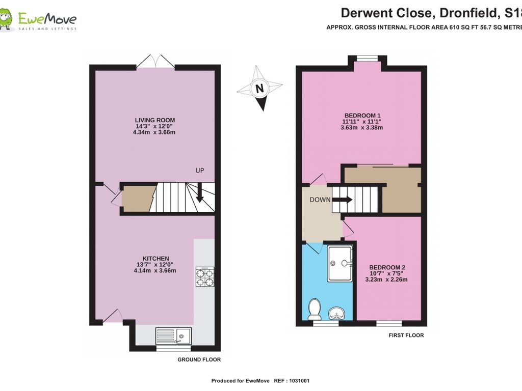 2 bed end terrace house for sale in Derwent Close, Dronfield, Derbyshire S18, £210,000