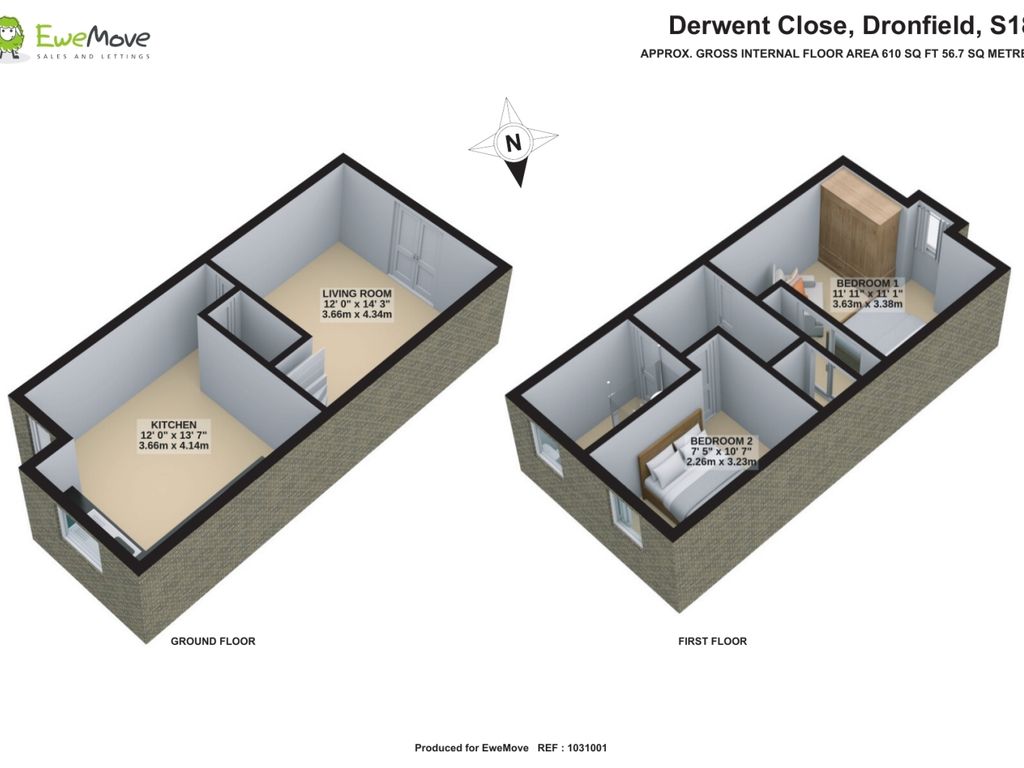 2 bed end terrace house for sale in Derwent Close, Dronfield, Derbyshire S18, £210,000