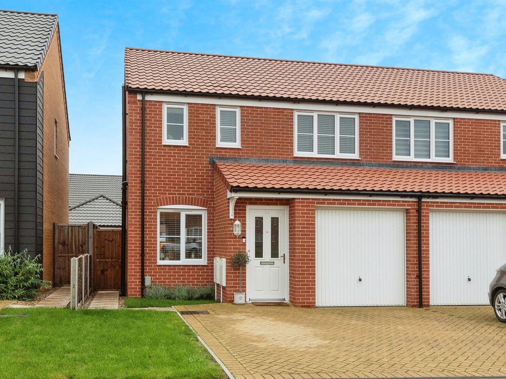 3 bed semi-detached house for sale in Harrier Way, Diss IP22, £275,000