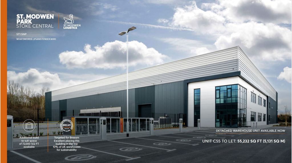 Warehouse to let in - St Modwen Park, Stoke Central, Festival Park, Stoke On Trent, Staffordshire ST1, £469,472 pa