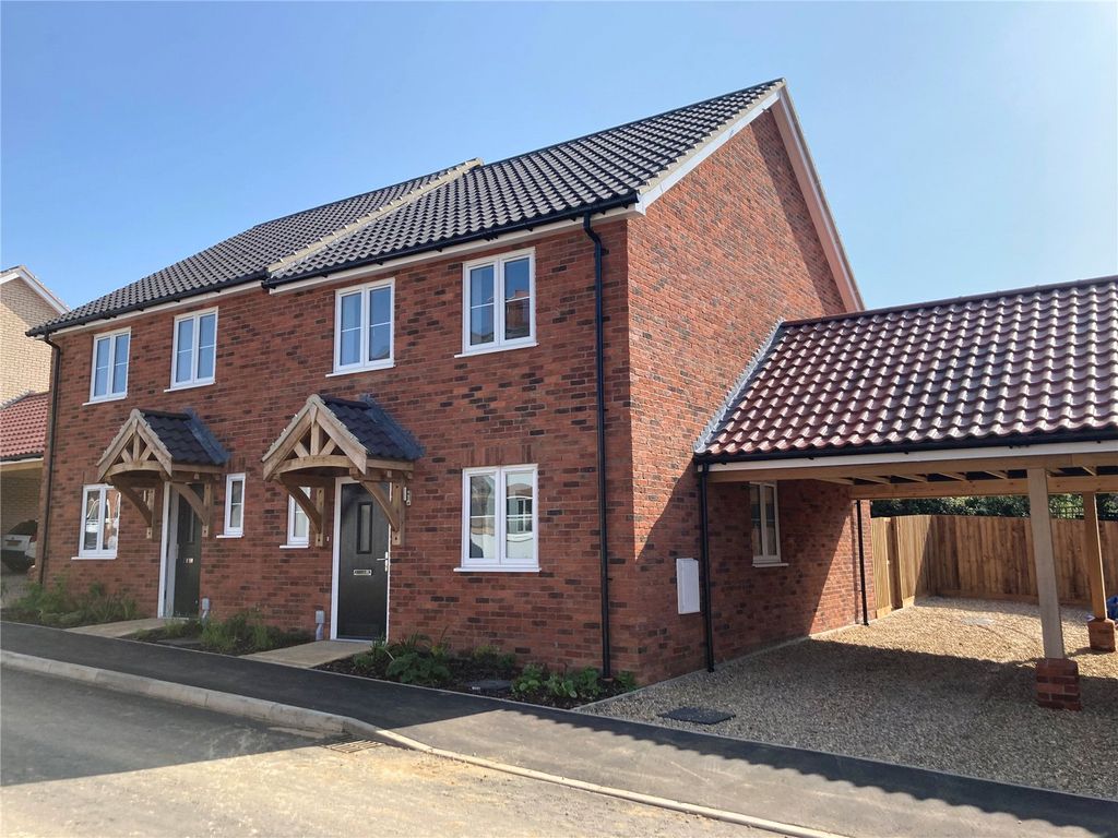 New home, 3 bed semi-detached house for sale in Plot 20 The Nurseries, The Street, Woodton, Bungay NR35, £275,000