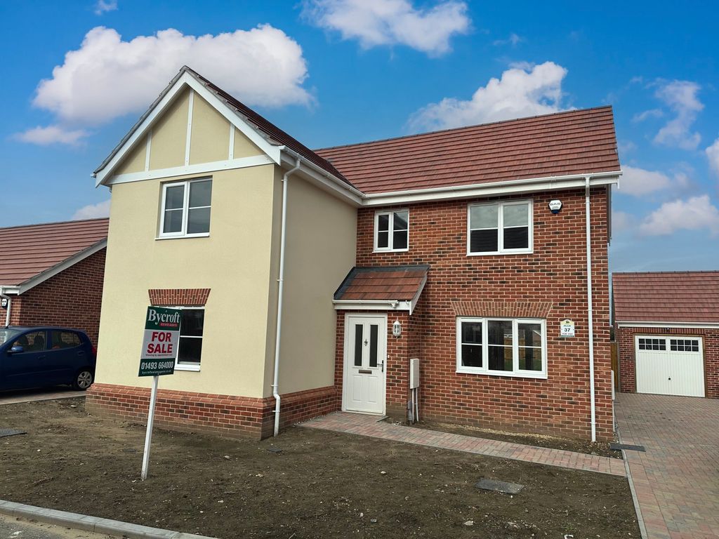 New home, 4 bed detached house for sale in Plot 37, Claydon Park, Off Beccles Road, Gorleston NR31, £395,000