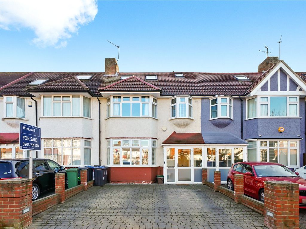 4 bed terraced house for sale in Kenley Road, London SW19, £975,000