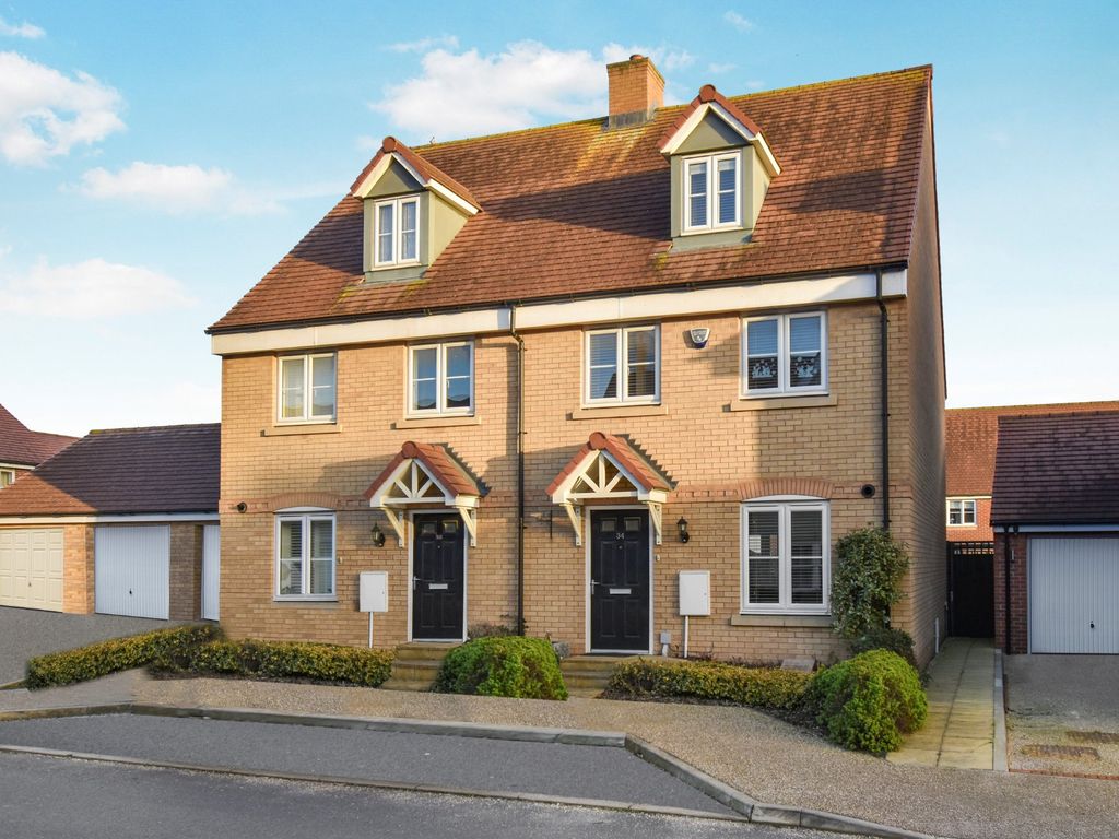 4 bed semi-detached house for sale in Hawking Drive, Biggleswade SG18, £400,000