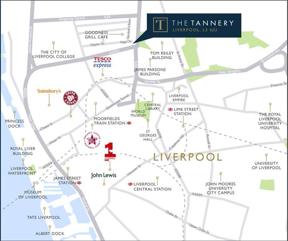 New home, 1 bed flat for sale in The Tannery, City Centre, Liverpool L3, £113,000