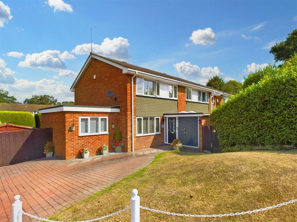 3 bed semi-detached house for sale in Wey Close, Camberley GU15, £450,000