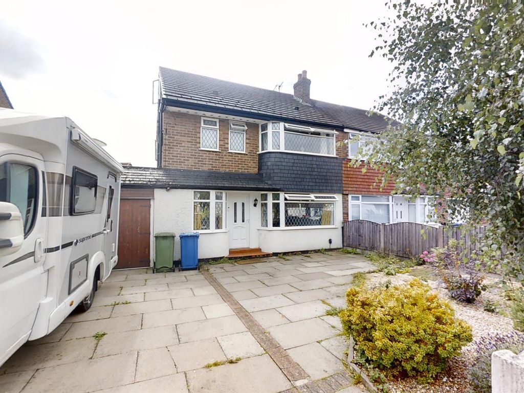 3 bed semi-detached house for sale in Daresbury Avenue, Urmston, Manchester M41, £385,000