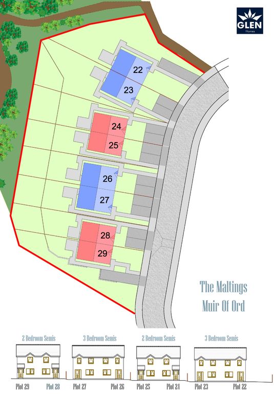 New home, 2 bed semi-detached house for sale in Wards Drive, The Maltings, Muir Of Ord IV6, £195,000