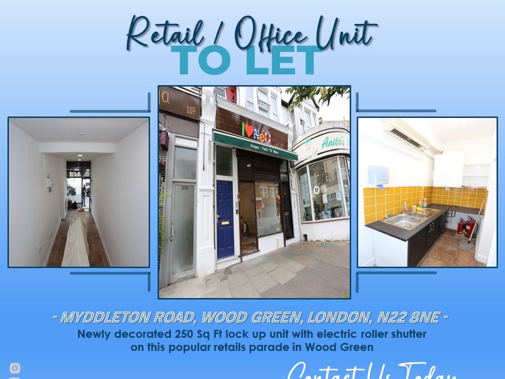 Retail premises to let in Myddleton Road, London N22, £15,600 pa