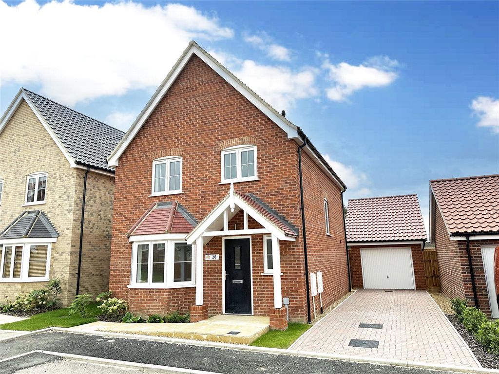 New home, 3 bed detached house for sale in Swardeston, Norwich, Norfolk NR14, £340,000