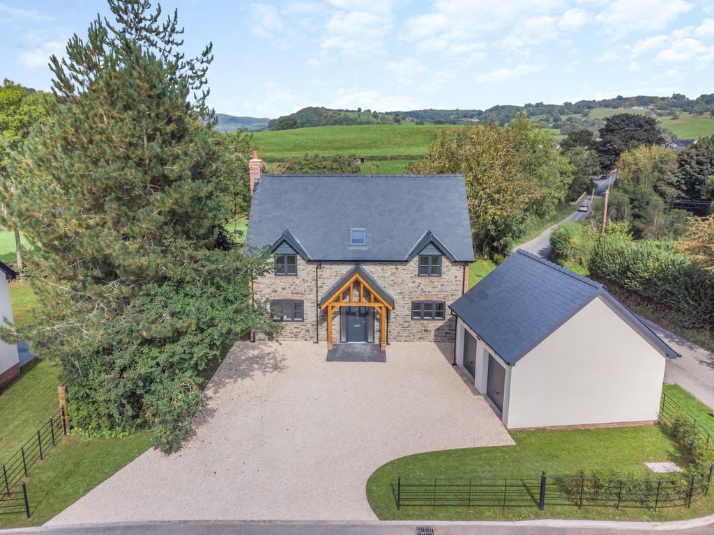 New home, 4 bed detached house for sale in The Willows, Old Station Yard, Pen-Y-Bont, Powys SY10, £625,000