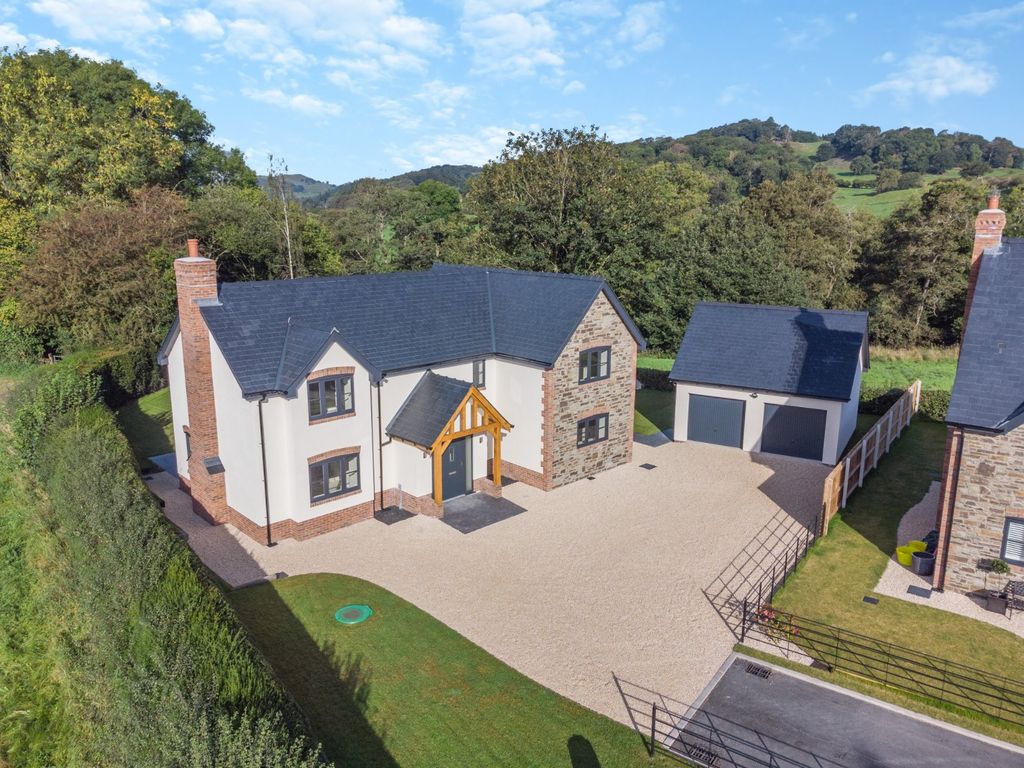 New home, 4 bed detached house for sale in Valley View, Old Station Yard, Pen-Y-Bont, Powys SY10, £675,000