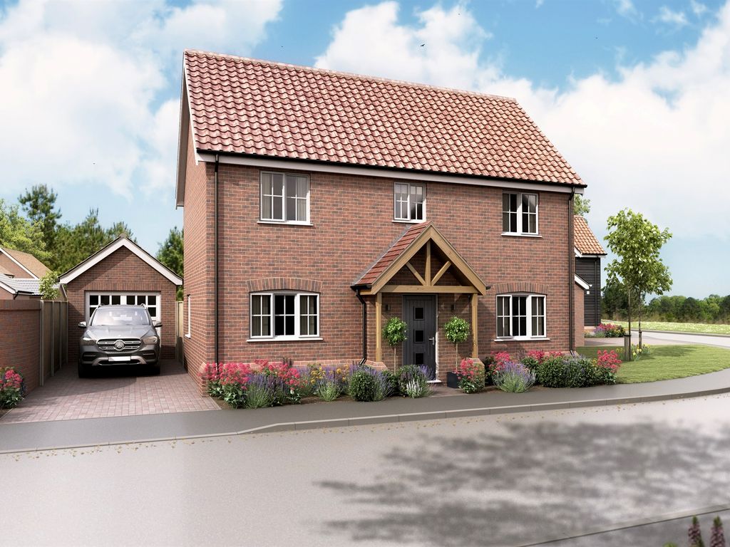 New home, 4 bed detached house for sale in Norwich Road, Yaxham, Dereham NR19, £375,000