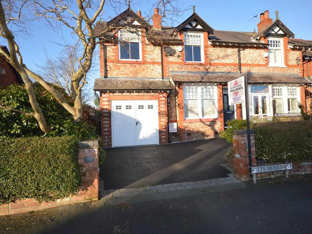 4 bed semi-detached house to rent in Kitts Moss Lane, Bramhall, Stockport SK7, £2,600 pcm