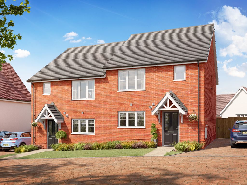 New home, 3 bed semi-detached house for sale in Luff Meadow, Stowmarket Road, Needham Market, Ipswich IP6, £345,000