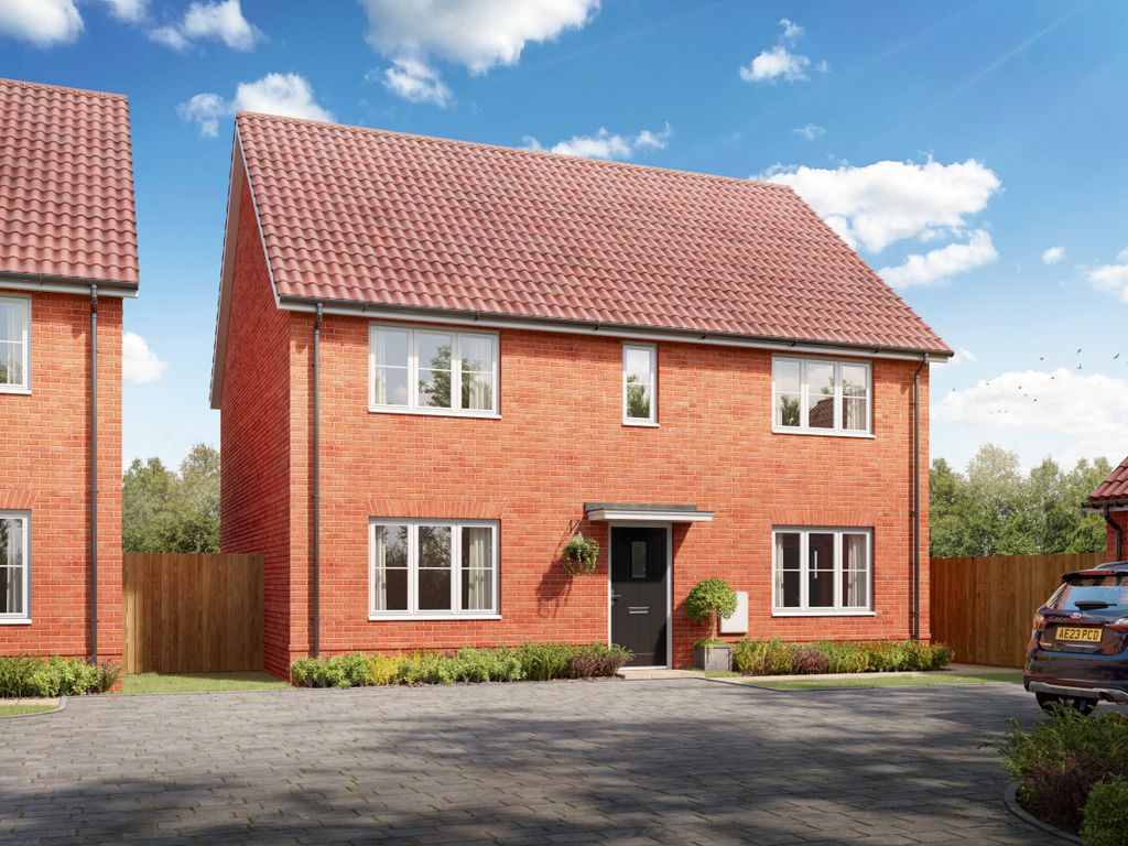 New home, 4 bed detached house for sale in Luff Meadow, Stowmarket Road, Needham Market, Ipswich IP6, £550,000