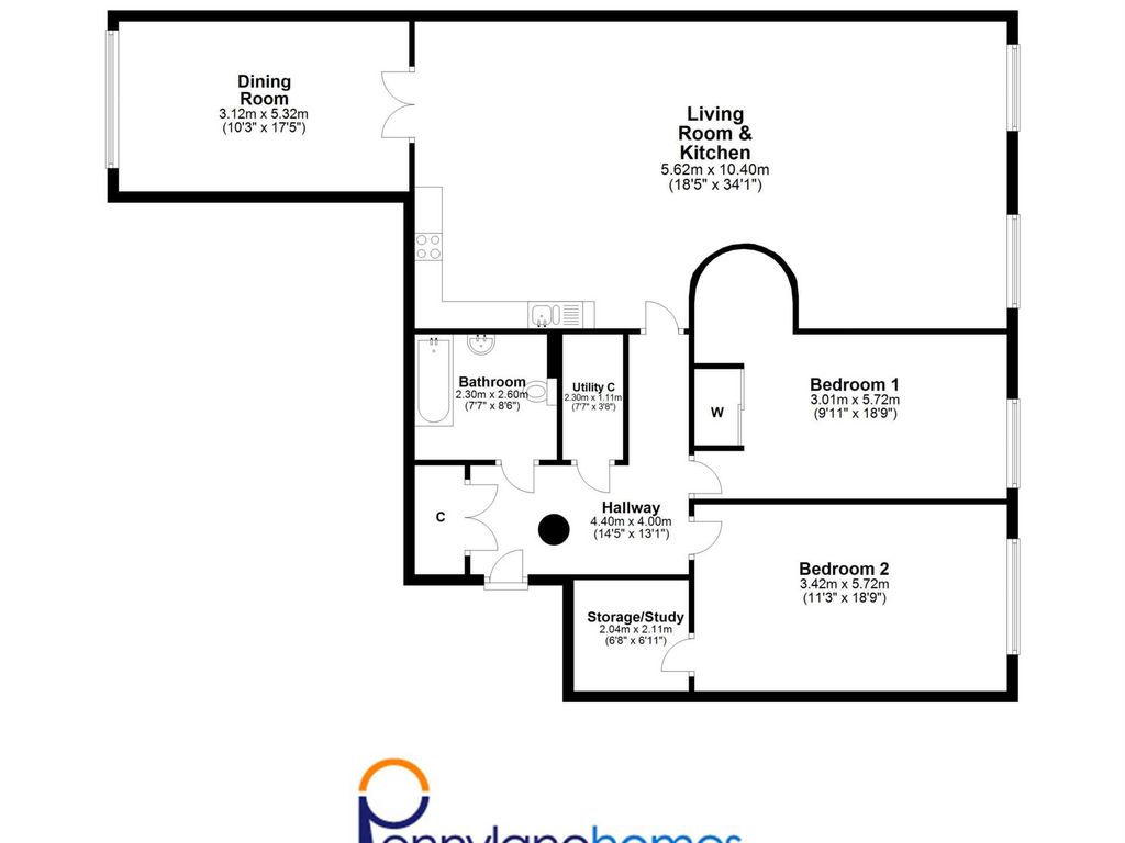 3 bed flat for sale in Gourock Ropeworks, Port Glasgow PA14, £159,950