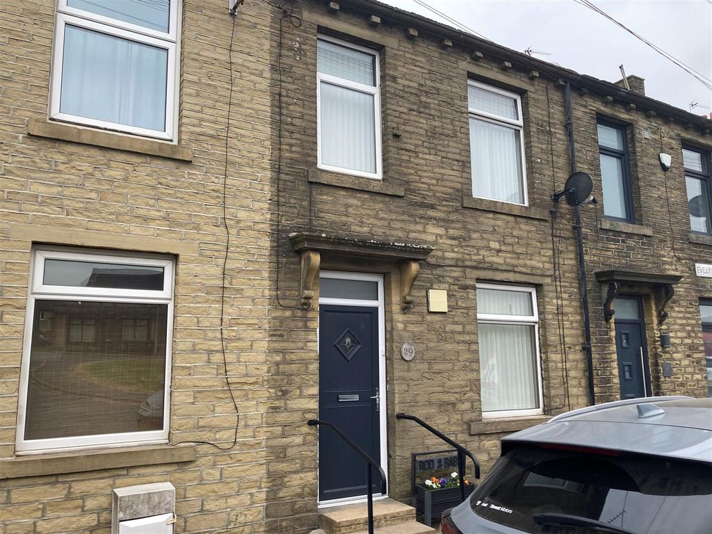 3 bed terraced house for sale in Evelyn Terrace, Queensbury, Bradford BD13, £174,950