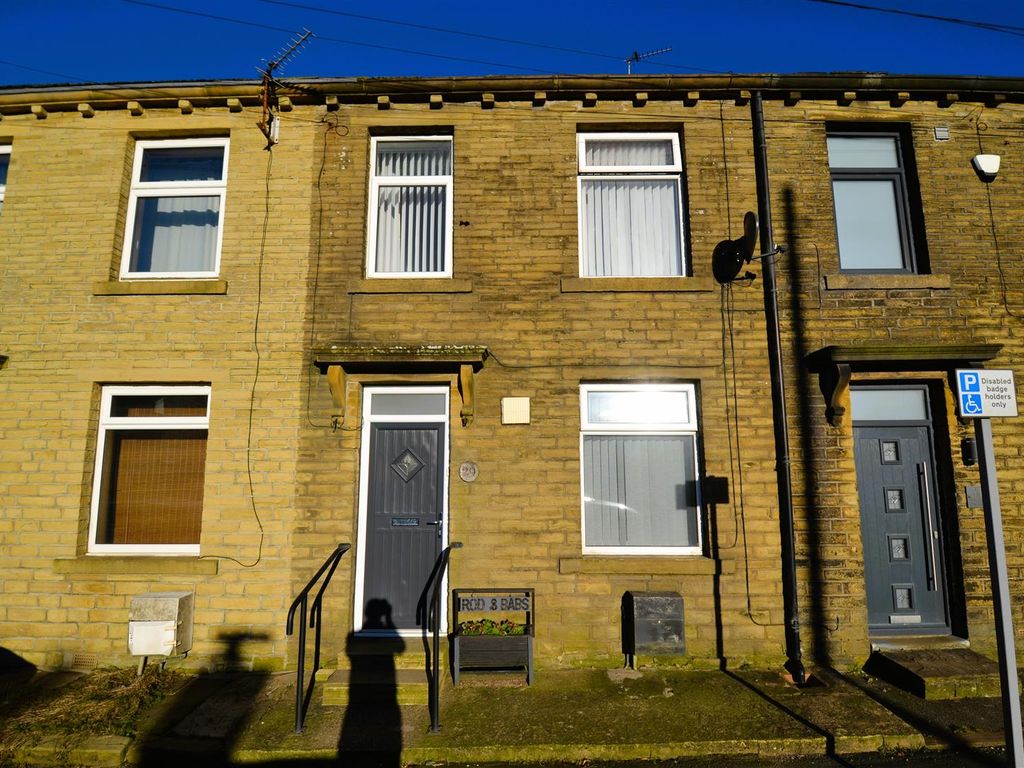 3 bed terraced house for sale in Evelyn Terrace, Queensbury, Bradford BD13, £174,950