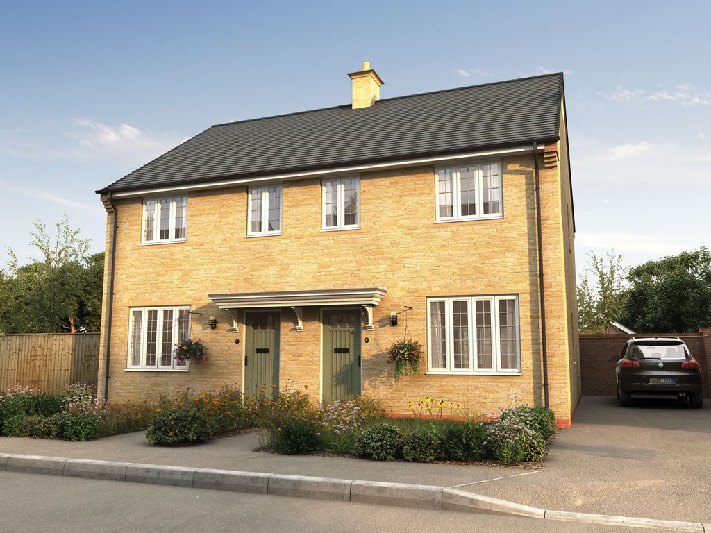 New home, 3 bed semi-detached house for sale in Summers Grange, Wollaston, Wellingborough NN29, £299,995
