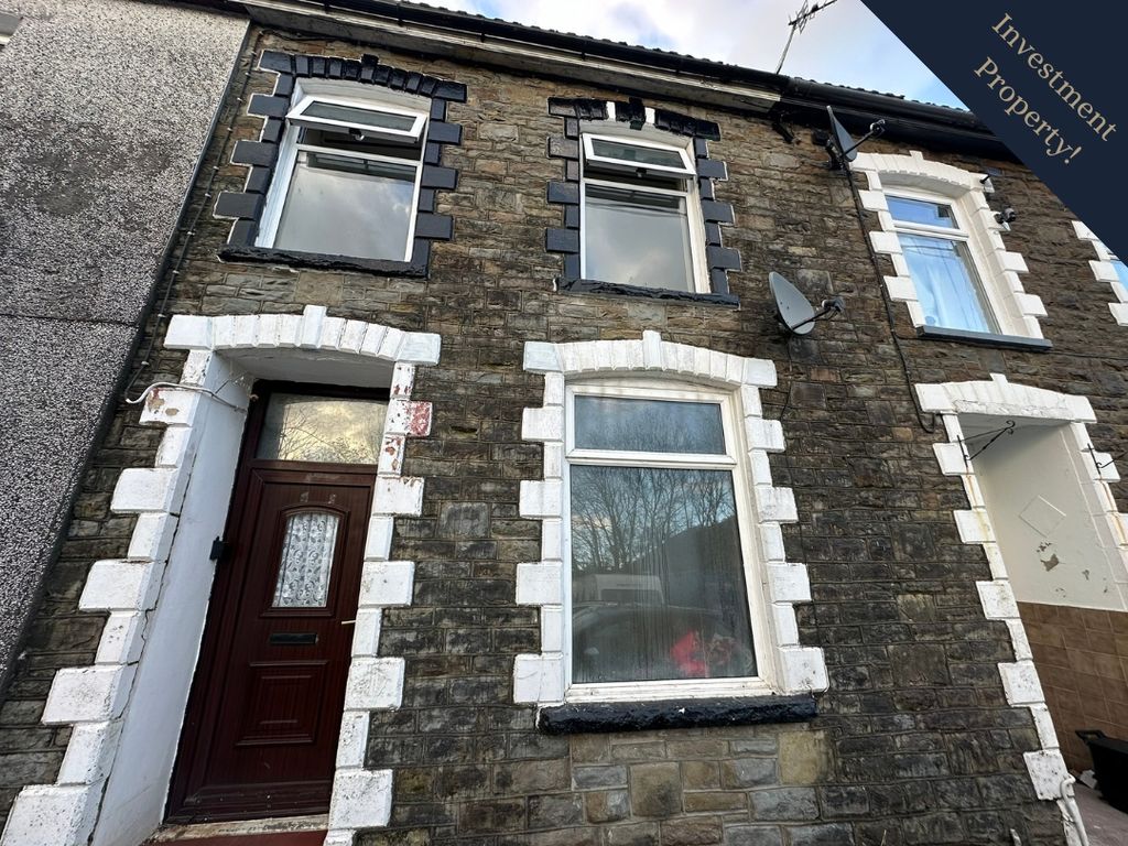 2 bed terraced house for sale in James Terrace, Porth CF39, £65,000