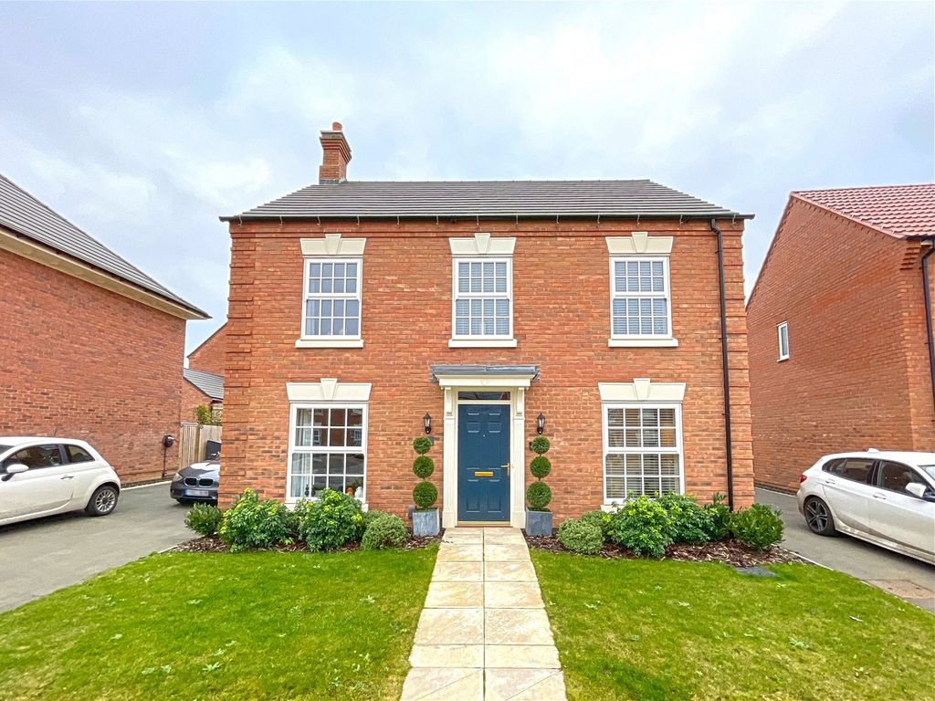 4 bed detached house for sale in Woodward Drive, Wellington Place, Market Harborough, Leicestershire LE16, £500,000
