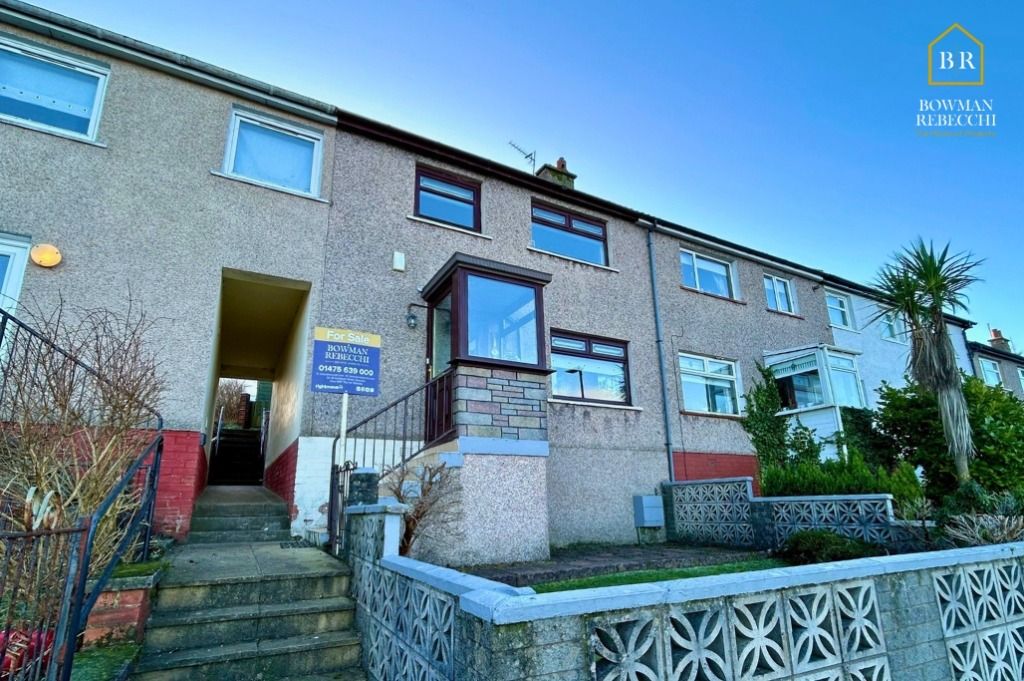 2 bed terraced house for sale in Cardross Avenue, Port Glasgow PA14, £95,000