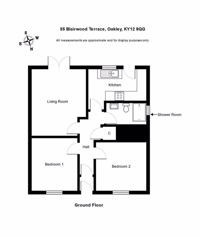 2 bed flat for sale in Blairwood Terrace, Oakley, Dunfermline KY12, £79,995