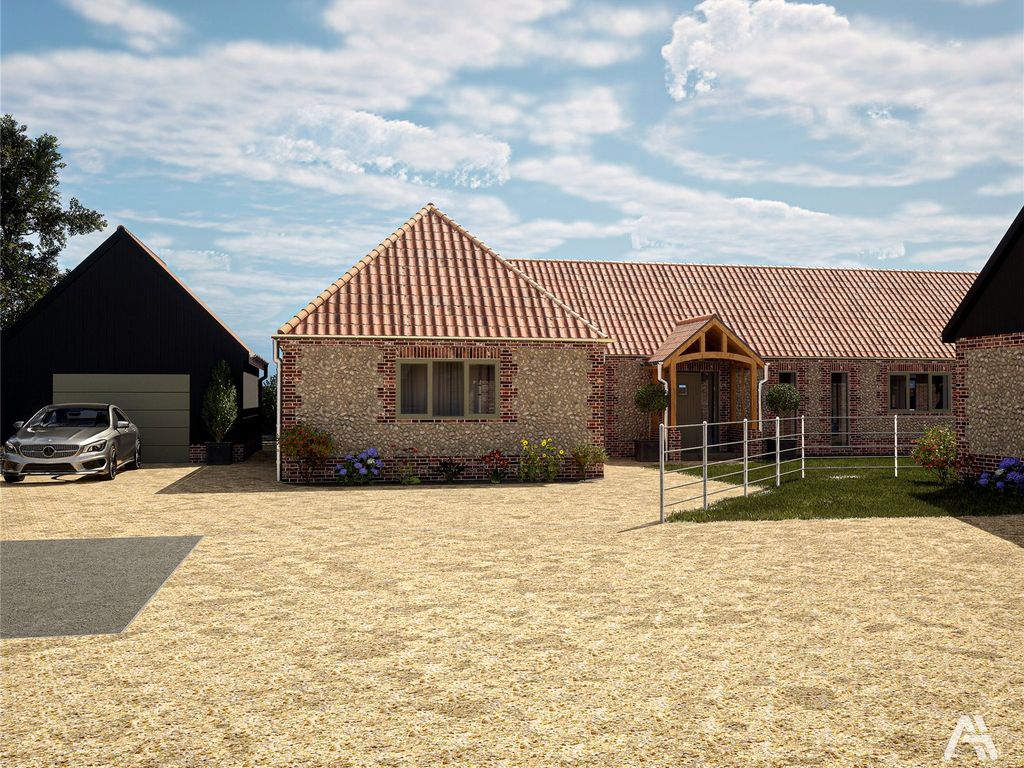 New home, 3 bed bungalow for sale in The Flint Barn, Shipdham Road, Carbrooke, Norfolk IP25, £725,000