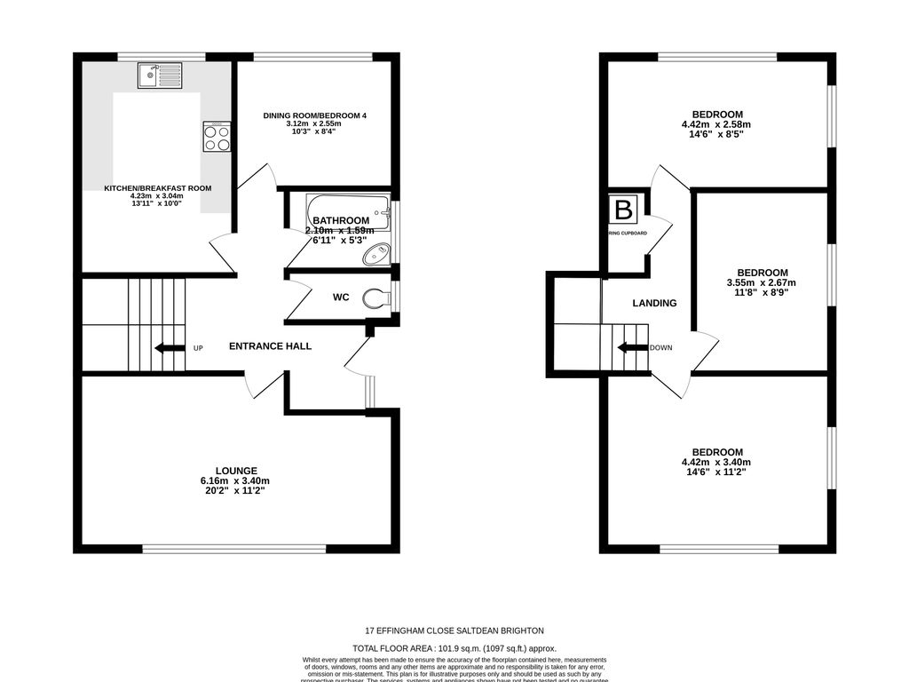 3 bed semi-detached house for sale in Effingham Close, Saltdean BN2, £485,000