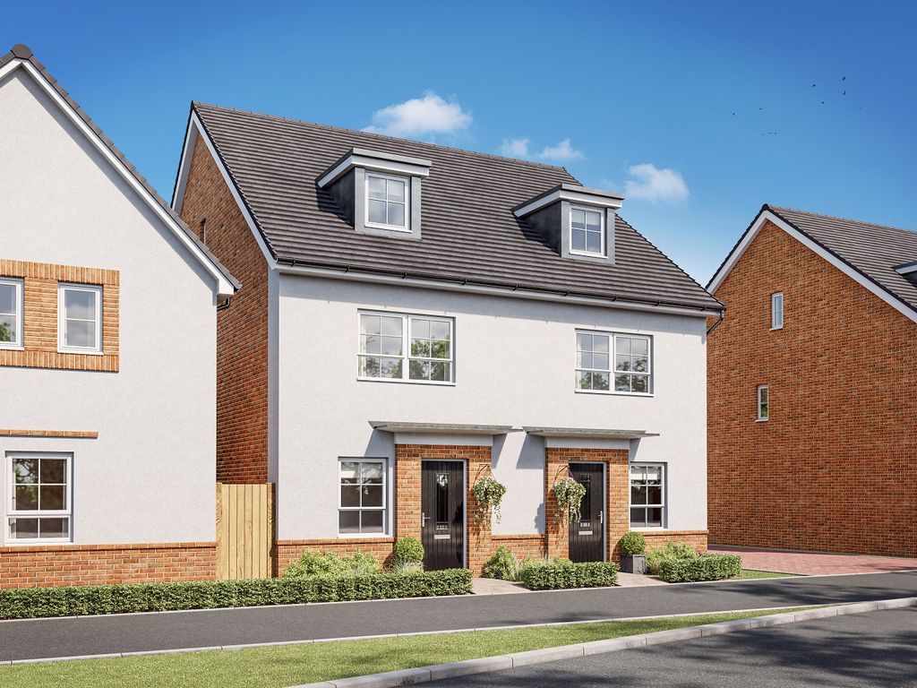 New home, 4 bed end terrace house for sale in "Kingsville" at Waterhouse Way, Hampton Gardens, Peterborough PE7, £344,995