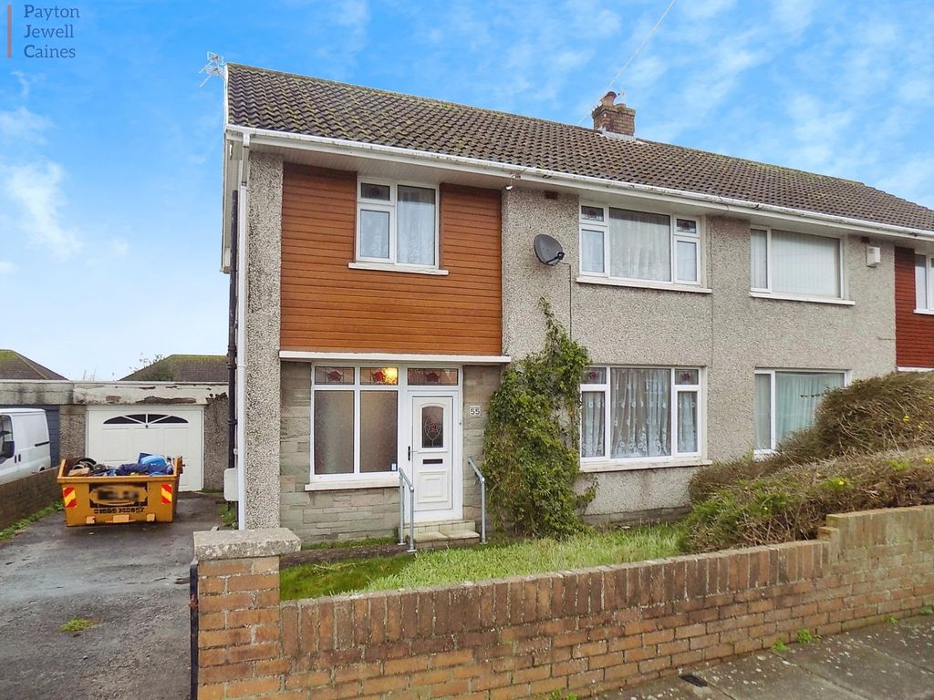 3 bed semi-detached house for sale in Hall Drive, North Cornelly, Bridgend County. CF33, £199,950