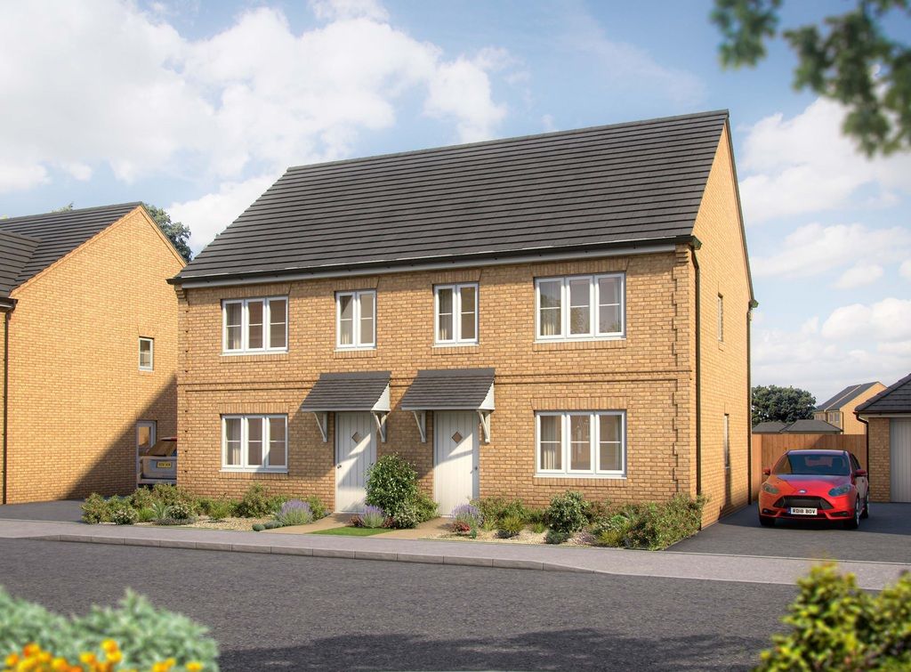 New home, 3 bed semi-detached house for sale in "The Hazel" at Peacock Drive, Sawtry, Huntingdon PE28, £313,000