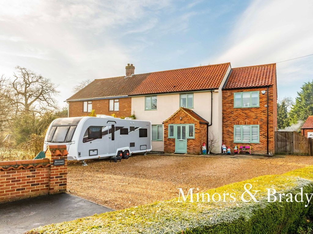 4 bed semi-detached house for sale in The Street, Caston, Attleborough NR17, £475,000